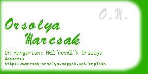 orsolya marcsak business card